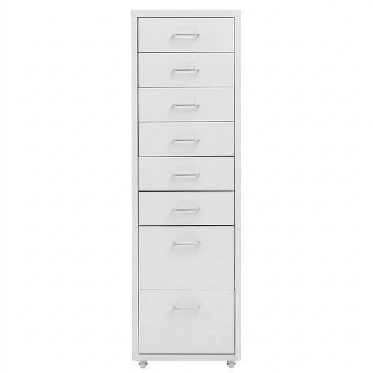 Metall Rollcontainer mit Schubladen, Grau, 28x41x109cm