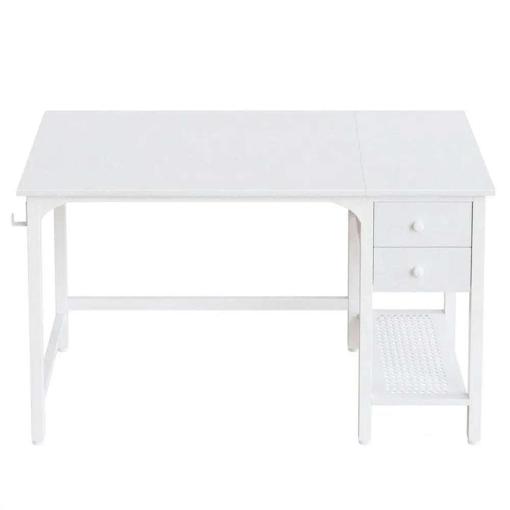 Kompakter Computertisch mit Schubladen und Regal, 100 cm, für Büro und Zuhause