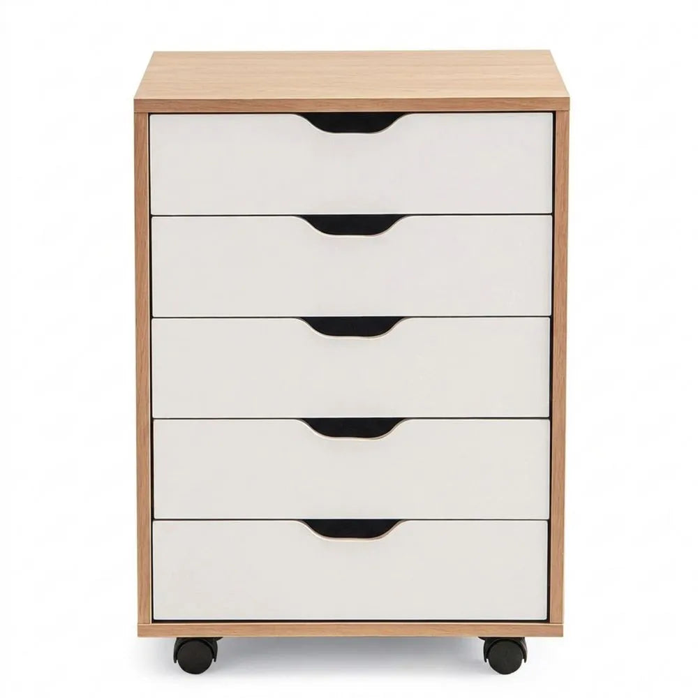 Mobiler Schubladenschrank mit Rollen, weiß, für Bürobedarf, 49x42x66cm