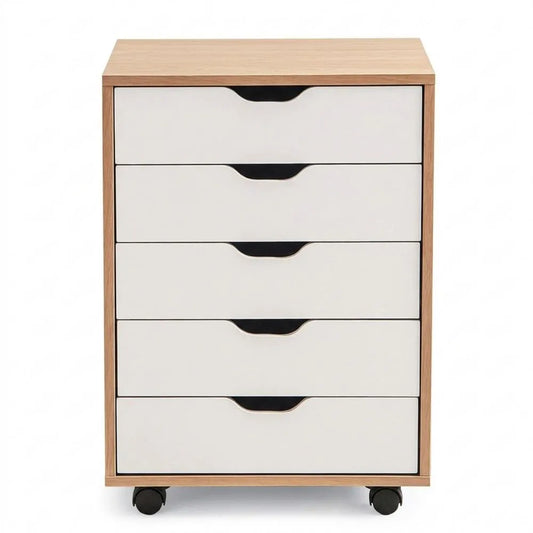 Mobiler Schubladenschrank mit Rollen, weiß, für Bürobedarf, 49x42x66cm